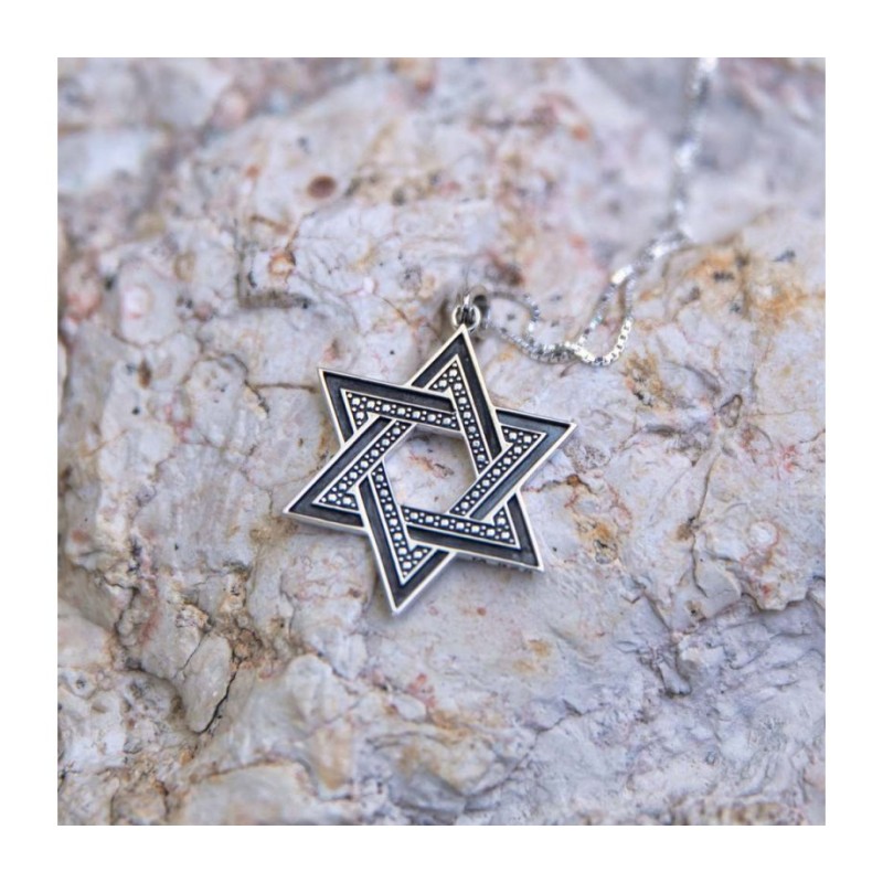 Sterling Silver Pendant Necklace Large St... | Jewish Gift from Israel