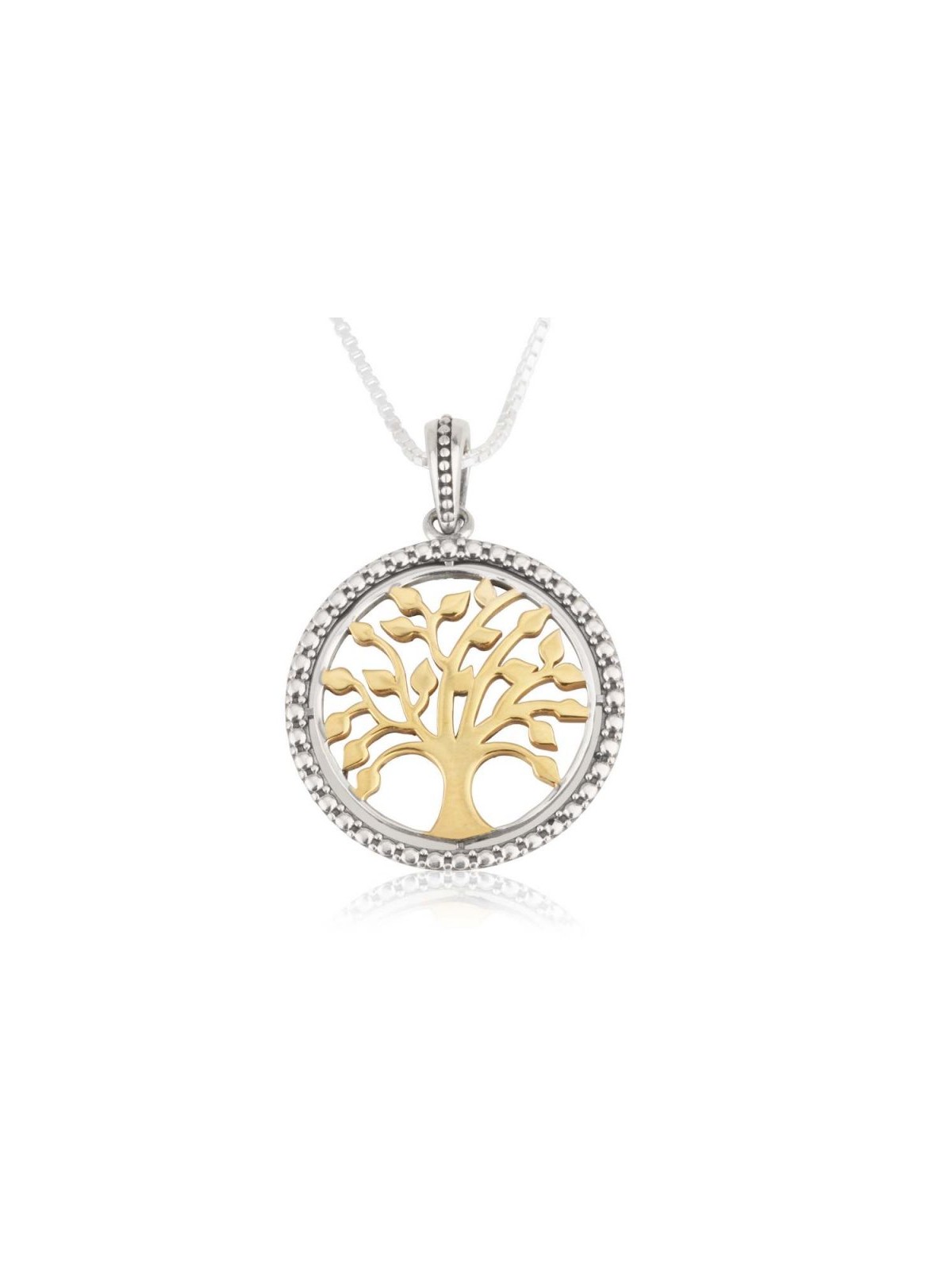 Two Tone Pendant Necklace Gold Plated Tree of Life... | Jewish Pendant