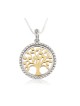 Two Tone Pendant Necklace Gold Plated Tree of Life... | Jewish Pendant
