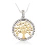 Two Tone Pendant Necklace Gold Plated Tree of Life... | Jewish Pendant
