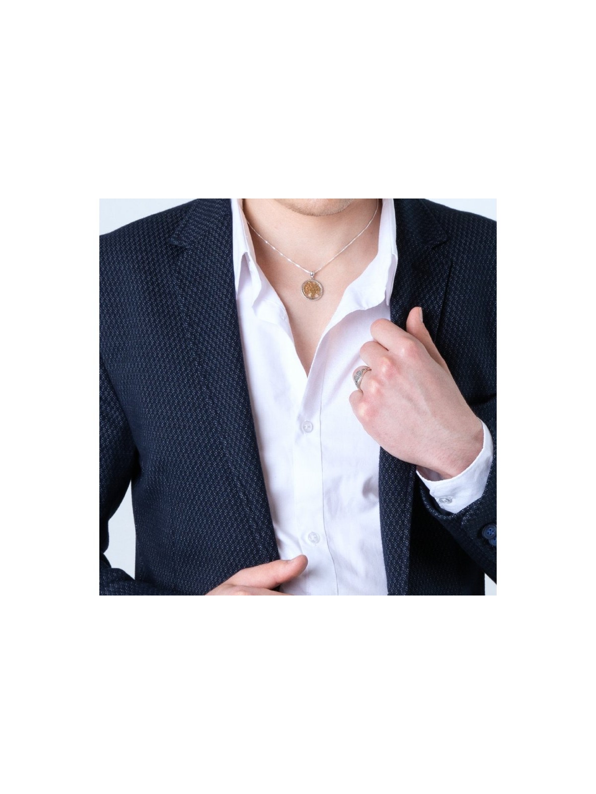 Collier Pendentif Bicolore Plaqué Or Arbre de Vie... | Pendentif juif