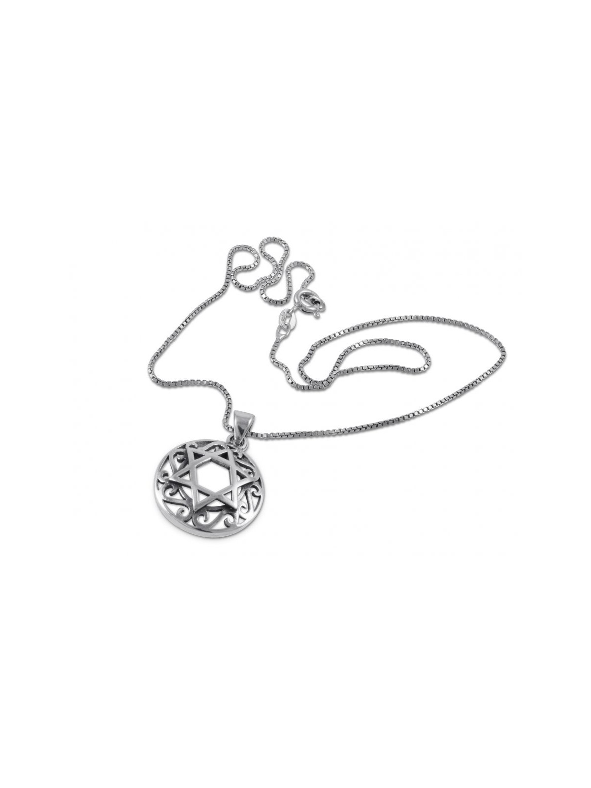 Decorative Star of David with Swirls Sterling Silver ... | Men Jewelry