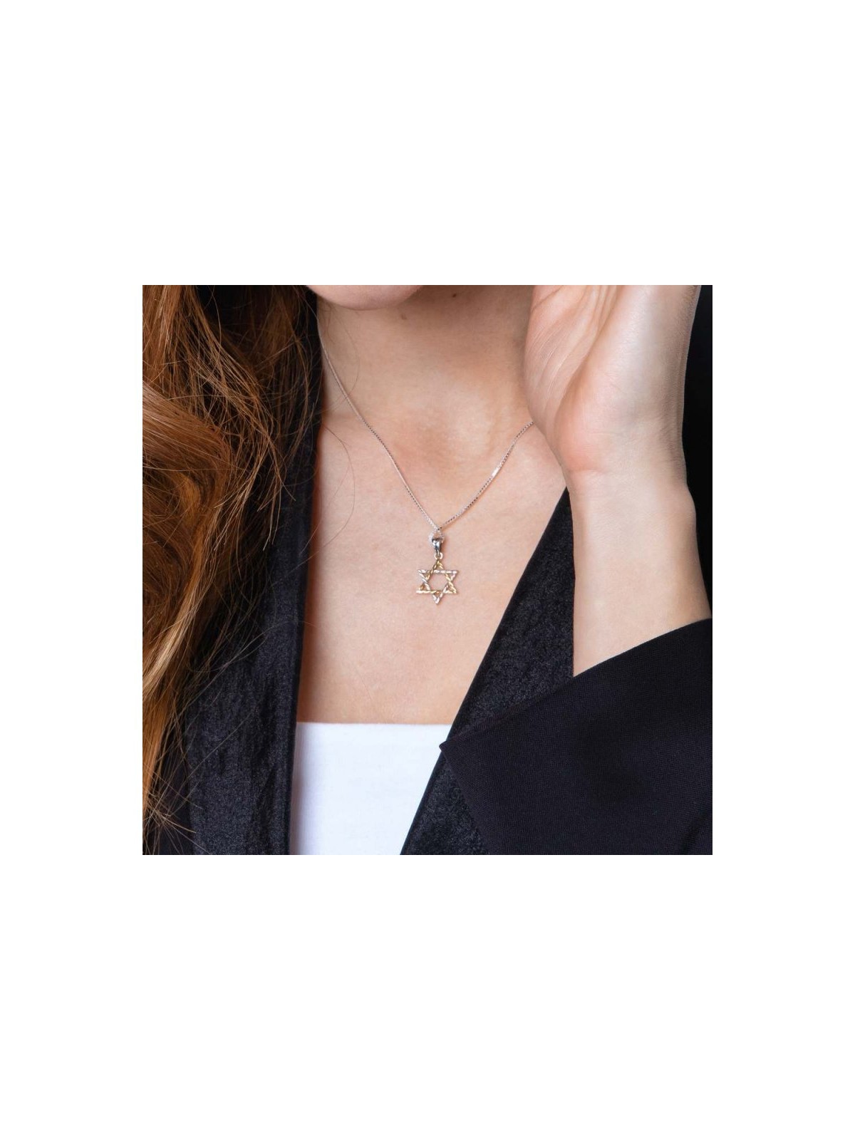 Two Tone Sterling Silver and Gold Plated ... | Jewish Gift from Israel