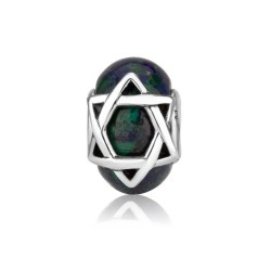 Sterling Silver Bead Charm Star of David on Eilat ... | Judaica Charms