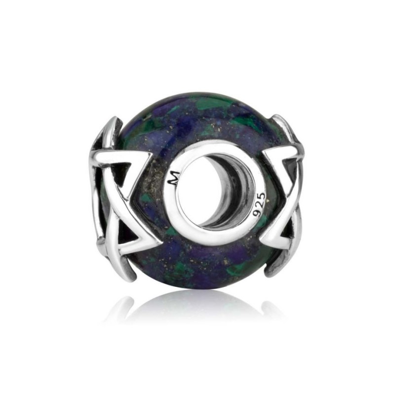 Sterling Silver Bead Charm Star of David on Eilat ... | Judaica Charms