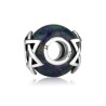 Sterling Silver Bead Charm Star of David on Eilat ... | Judaica Charms
