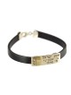 Golan Leather Men Bracelet with Sterling Silver Hebre... | Men Jewelry