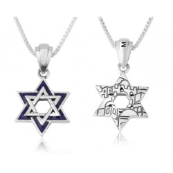 Sterling Silver Pendant Necklace Double S... | Jewish Gift from Israel