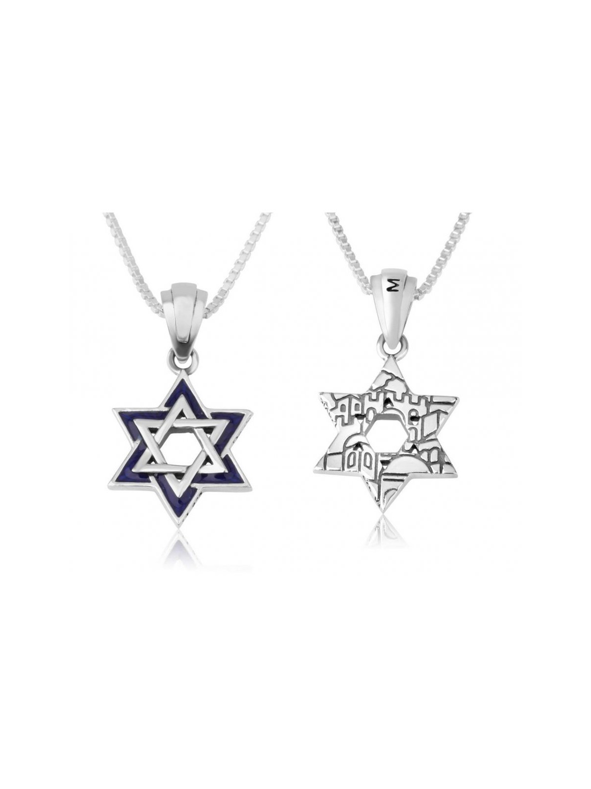 Sterling Silver Pendant Necklace Double S... | Jewish Gift from Israel