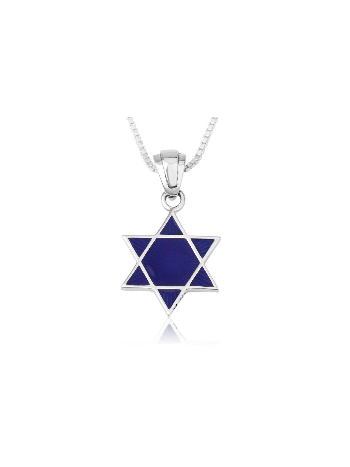 Collier pendentif en argent sterling Étoile en émail bleu... | Pendentif juif