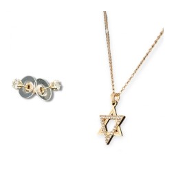 Star of David Pendant Necklace with Stud ... | Jewish Gift from Israel