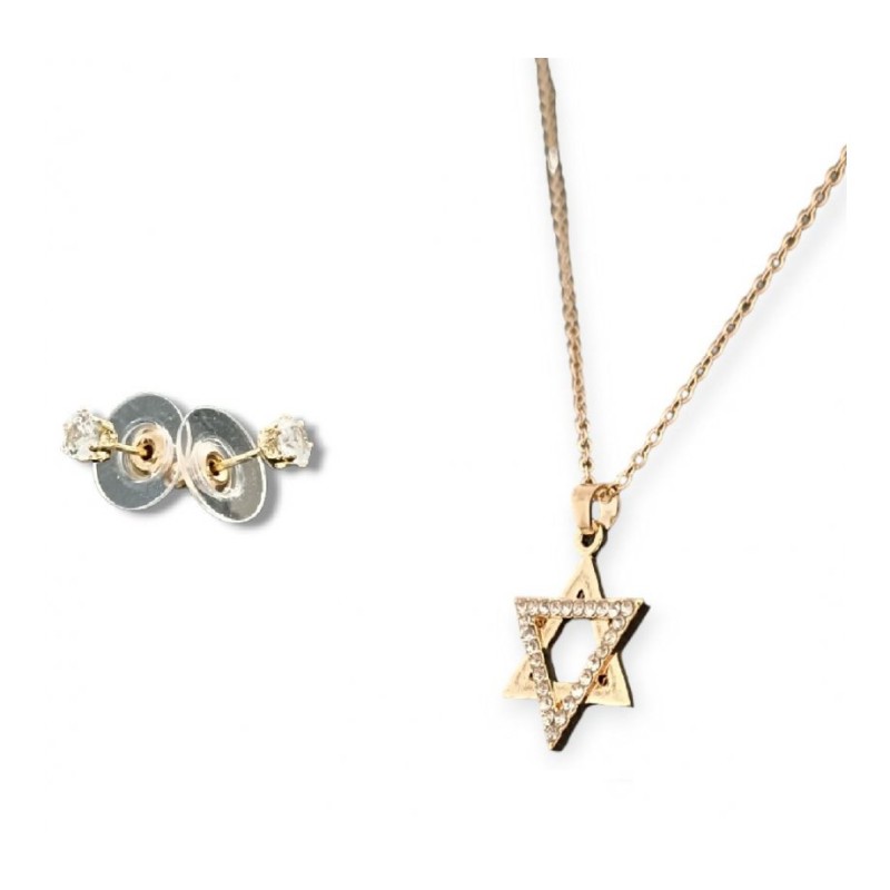 Star of David Pendant Necklace with Stud ... | Jewish Gift from Israel