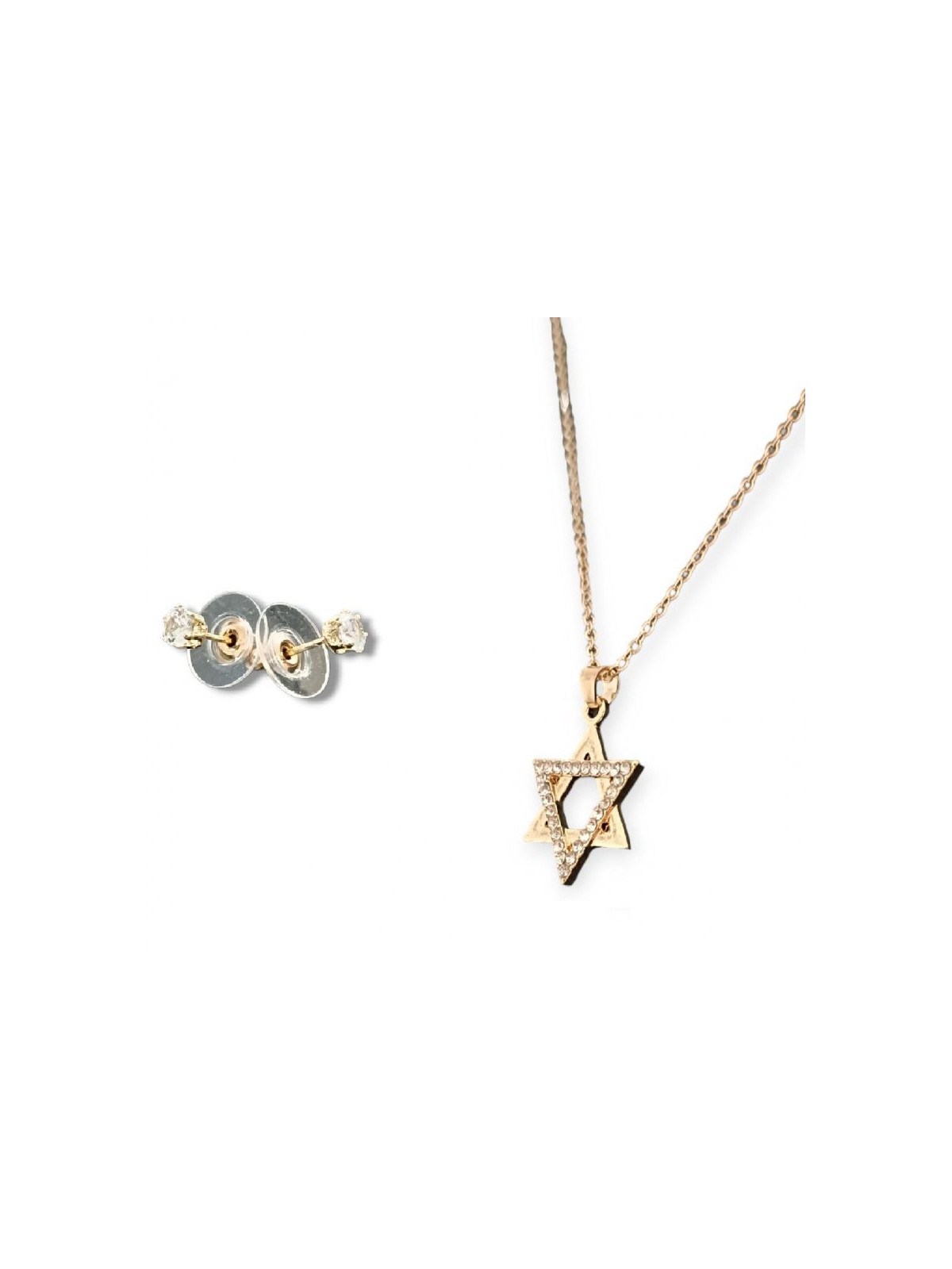 Star of David Pendant Necklace with Stud ... | Jewish Gift from Israel