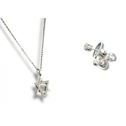 Star of David Pendant Necklace with Stud ... | Jewish Gift from Israel