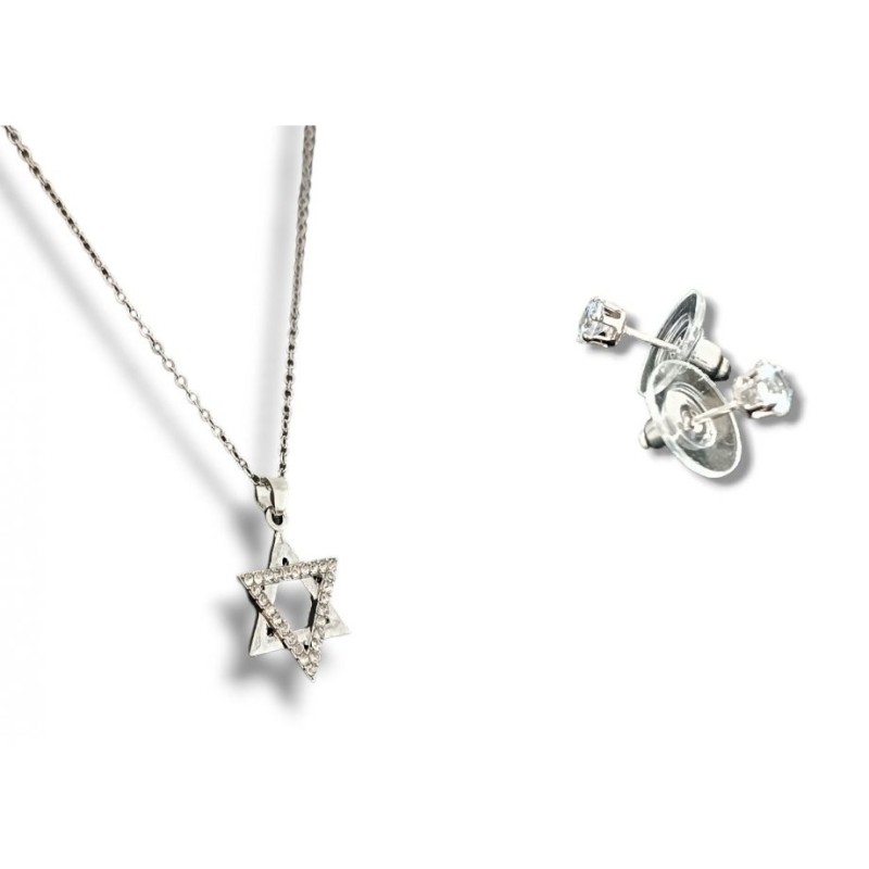 Collier pendentif étoile de David avec clou... | Cadeau juif d'Israël