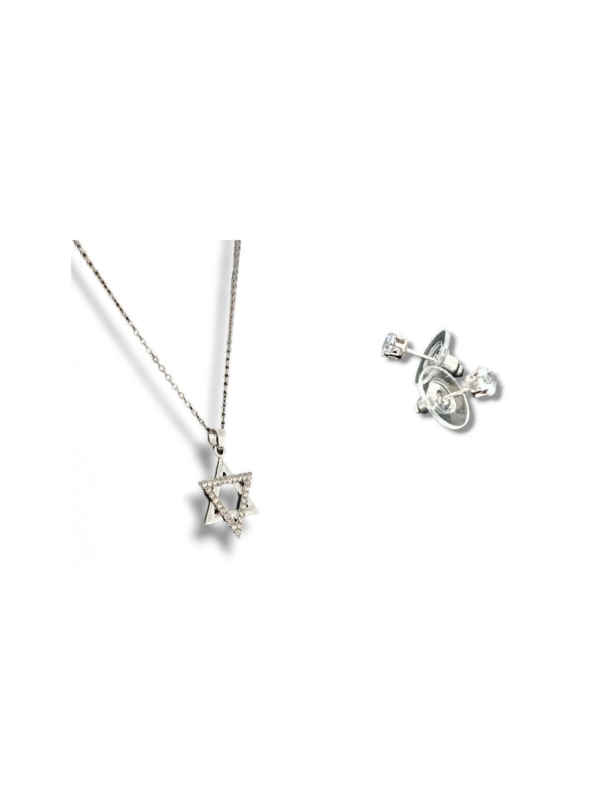 Star of David Pendant Necklace with Stud ... | Jewish Gift from Israel