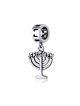 Sterling Silver Jerusalem Menorah Charm | Judaica Charms