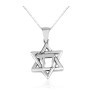 Sterling Silver Necklace Star of David Pendant Enc... | Jewish Pendant
