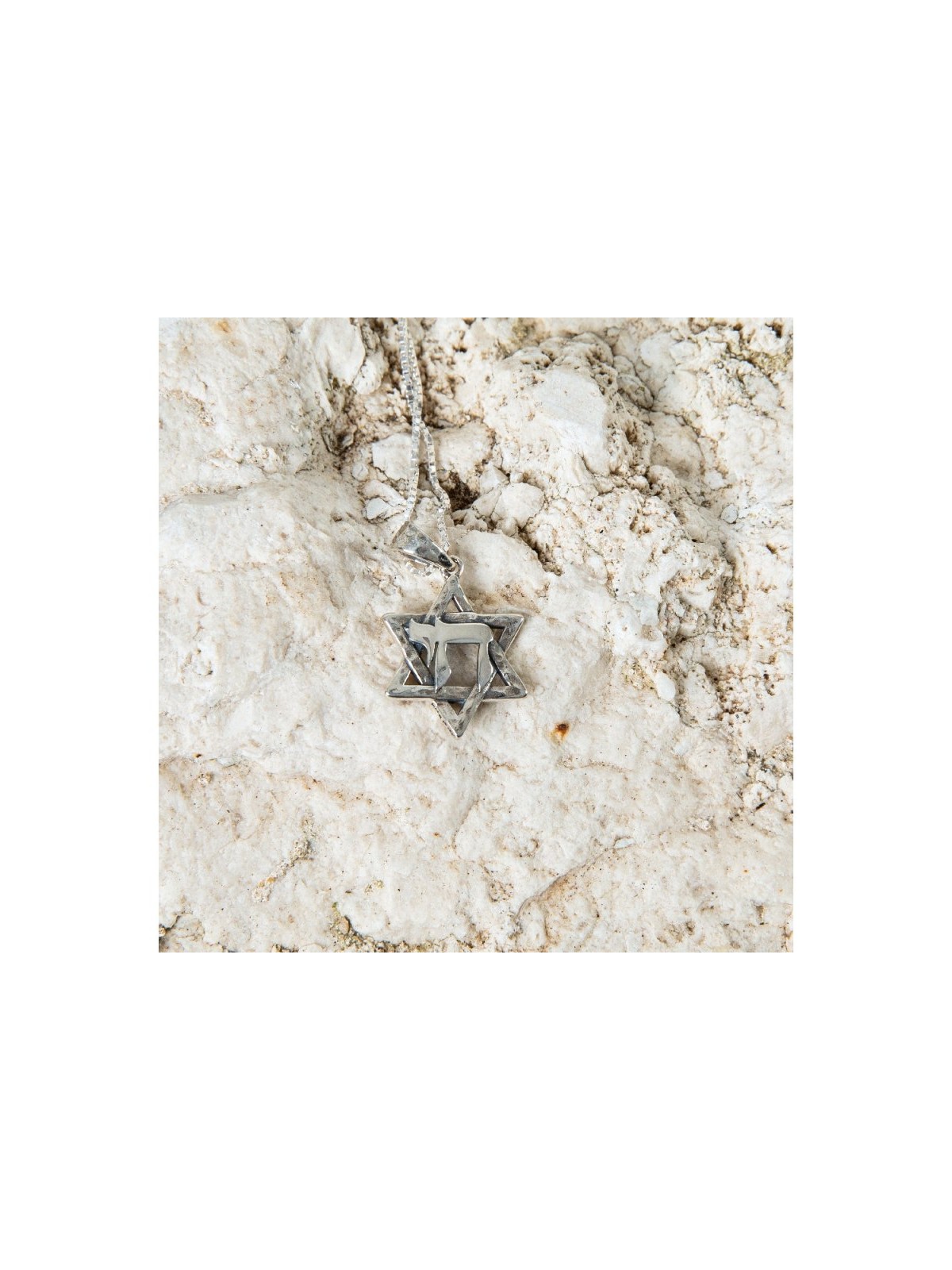 Sterling Silver Necklace Star of David Pendant Enc... | Jewish Pendant