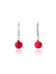 Sterling Silver Dangle Earrings Red Pomegranates | Earrings