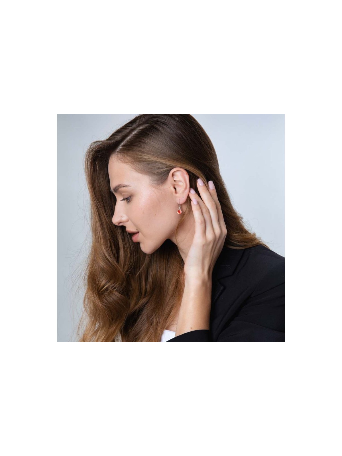 Sterling Silver Dangle Earrings Red Pomegranates | Earrings