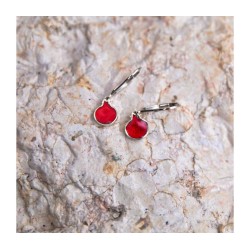 Sterling Silver Dangle Earrings Red Pomegranates | Earrings