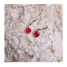 Sterling Silver Dangle Earrings Red Pomegranates | Earrings
