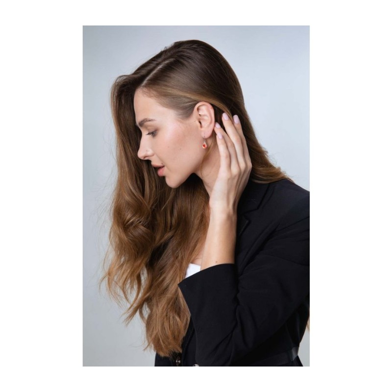 Sterling Silver Dangle Earrings Red Pomegranates | Earrings