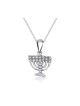 Collier en argent sterling avec meno de temple à 7 branches... | Pendentif juif