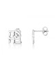 Sterling Silver Earrings Cutout Letters of Ahava Love | Earrings