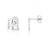 Sterling Silver Earrings Cutout Letters of Ahava Love | Earrings