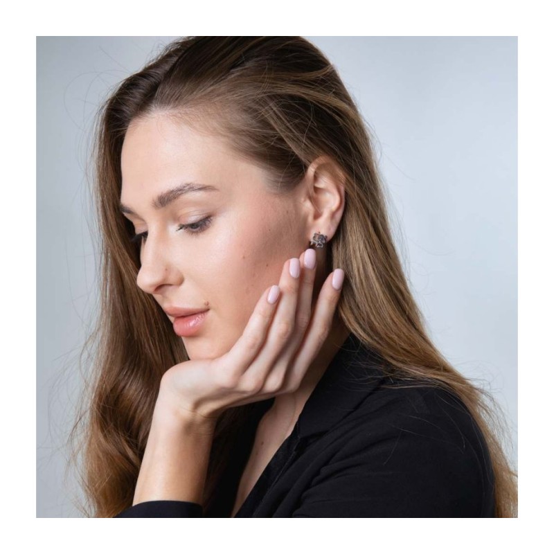 Sterling Silver Earrings Cutout Letters of Ahava Love | Earrings