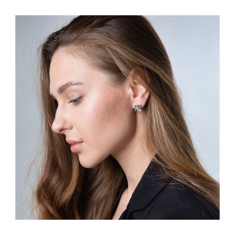 Sterling Silver Earrings Cutout Letters of Ahava Love | Earrings