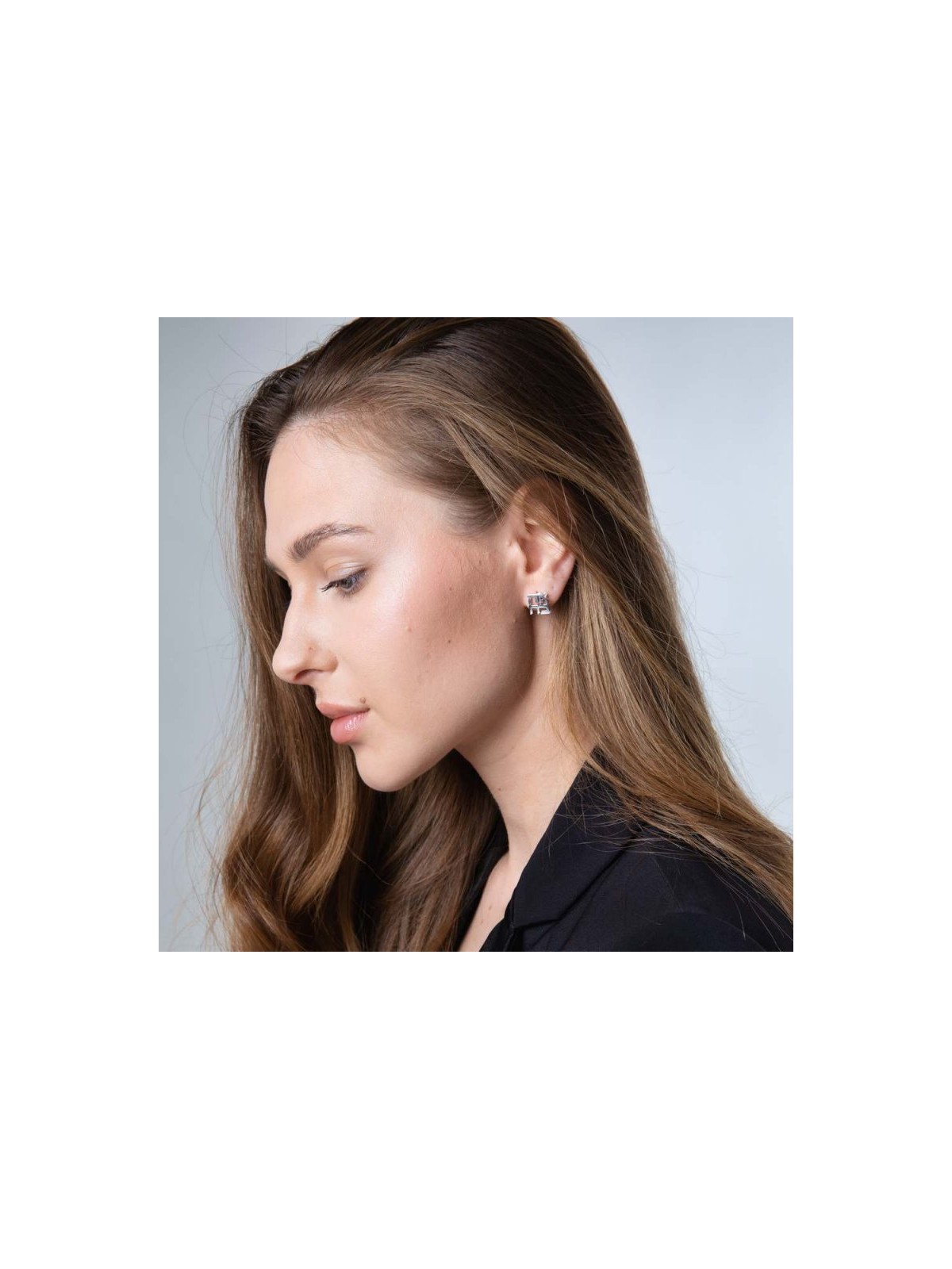 Sterling Silver Earrings Cutout Letters of Ahava Love | Earrings