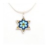 Blue Flower Star of David Pendant Shahaf | Necklaces by Esther Shahaf