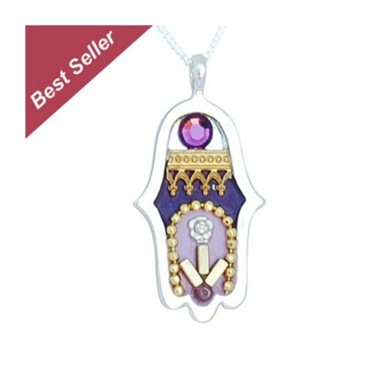 Ethnic Hamsa Pendant by Ester Shahaf | Hamsa Necklace