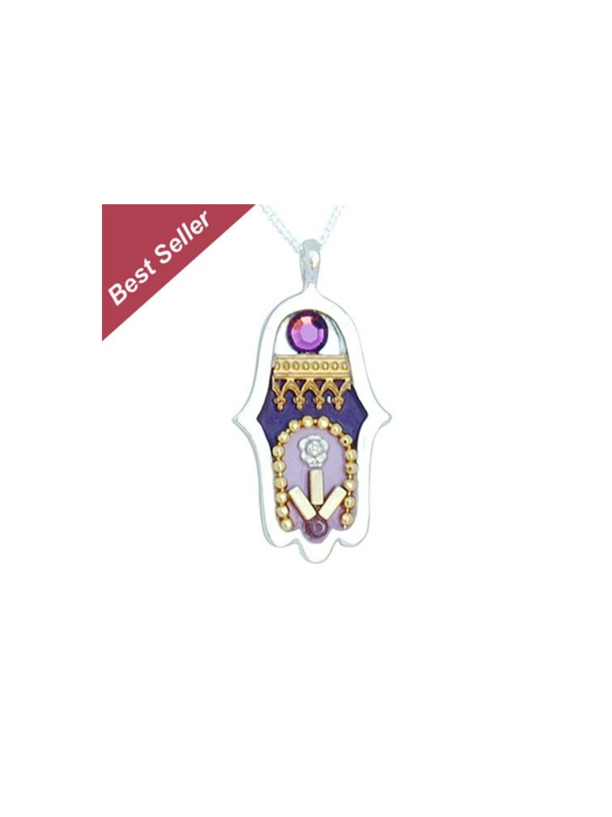 Ethnic Hamsa Pendant by Ester Shahaf | Hamsa Necklace