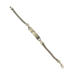 Golan Men Sterling Silver Bracelet with Gold Hamsa Be... | Men Jewelry