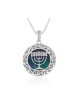 Sterling Silver Pendant Necklace Eilat Stone and 7... | Jewish Pendant