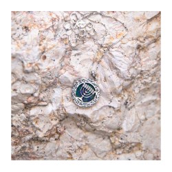 Sterling Silver Pendant Necklace Eilat Stone and 7... | Jewish Pendant