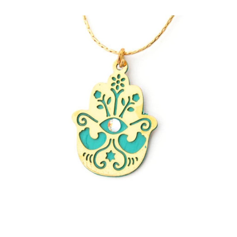 Pendentif Hamsa contre le mauvais œil par S... | Colliers et pendentifs Chai
