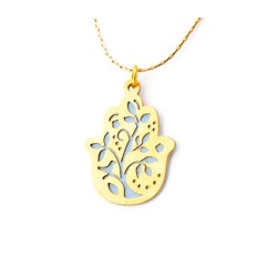 Hamsa Necklace with Flower by Shahaf | Hamsa Necklace