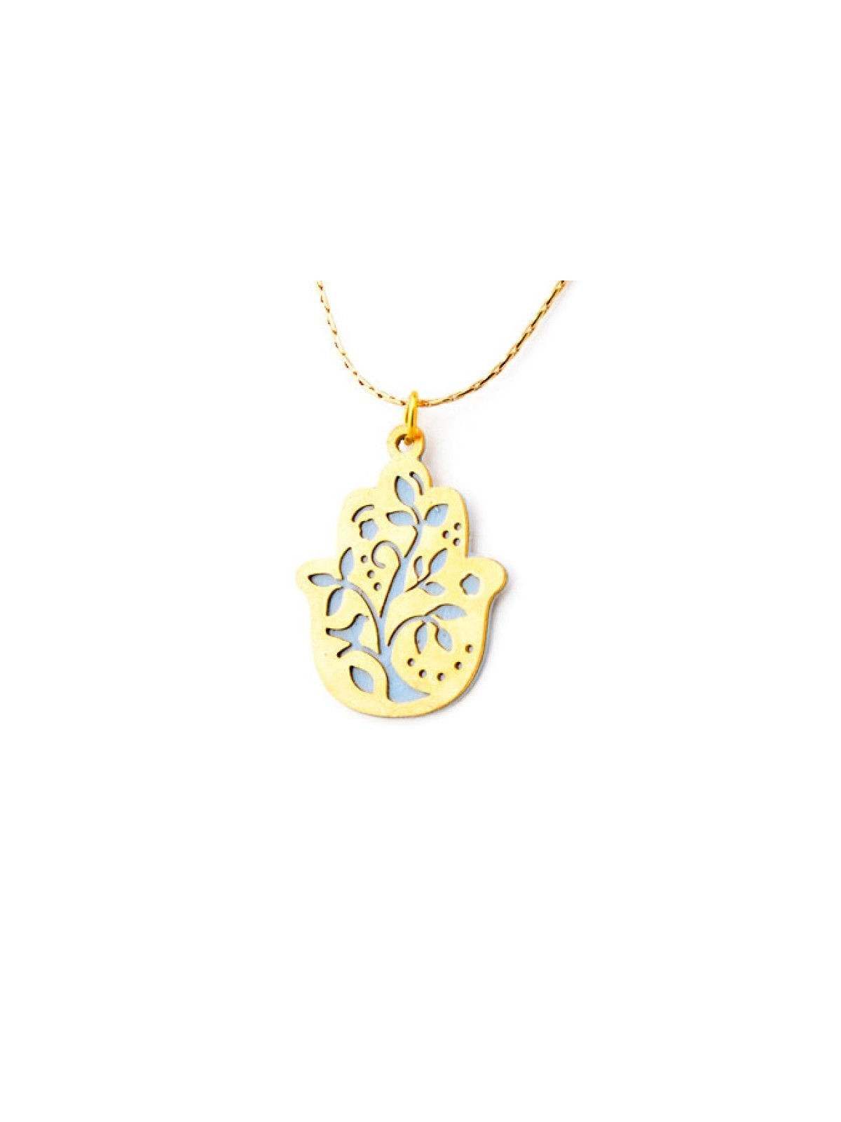 Hamsa Necklace with Flower by Shahaf | Hamsa Necklace