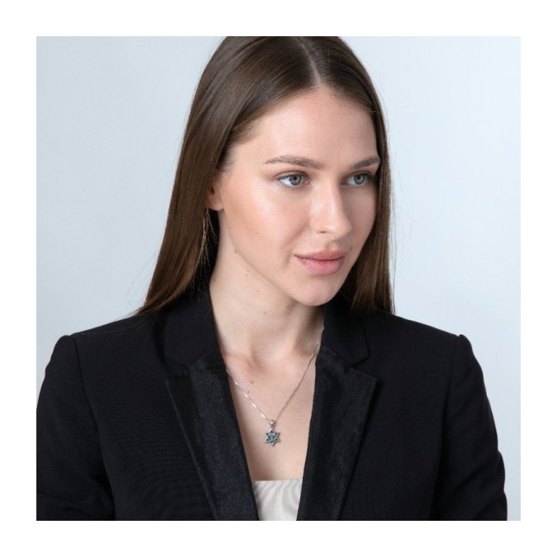 Collier pendentif étoile de David en argent sterling Eil... | Pendentif juif