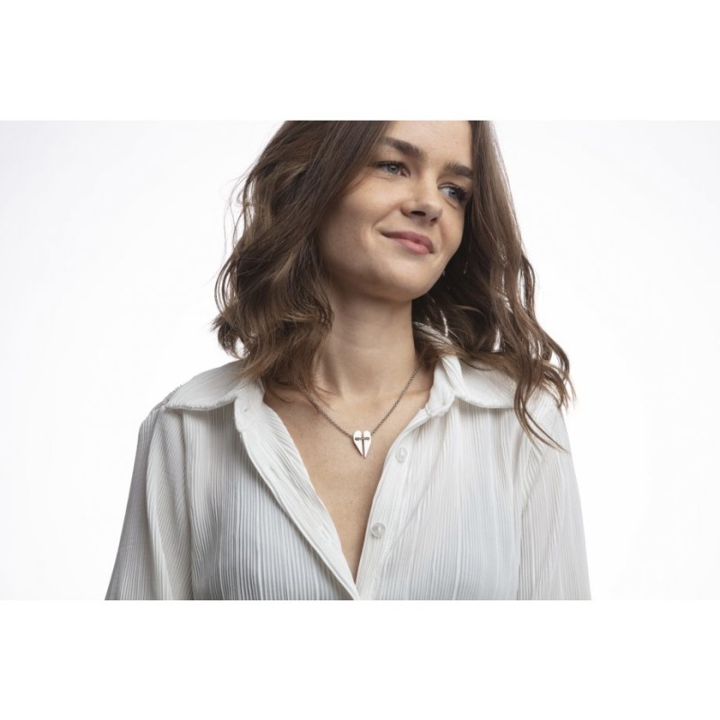 Adi Sidler Collier en acier inoxydable Hearts Unite P... | Pendentif juif