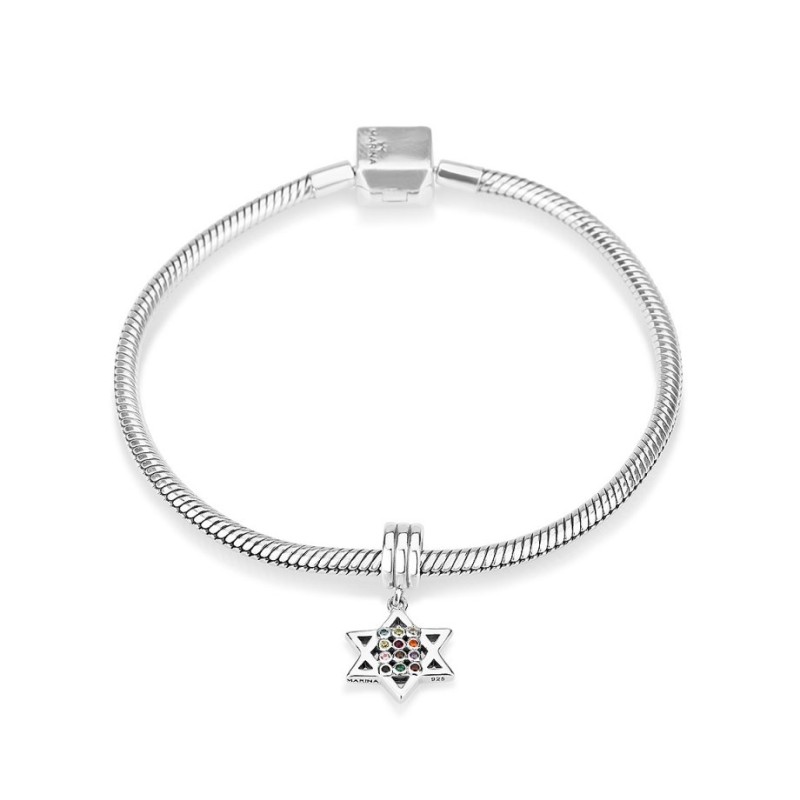 Silver Star of David Hoshen Bracelet Charm | Judaica Charms