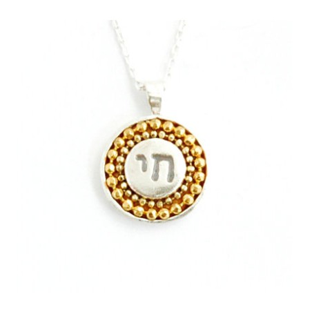 Collier Chai en argent avec perles en métal b... | Colliers et pendentifs Chai