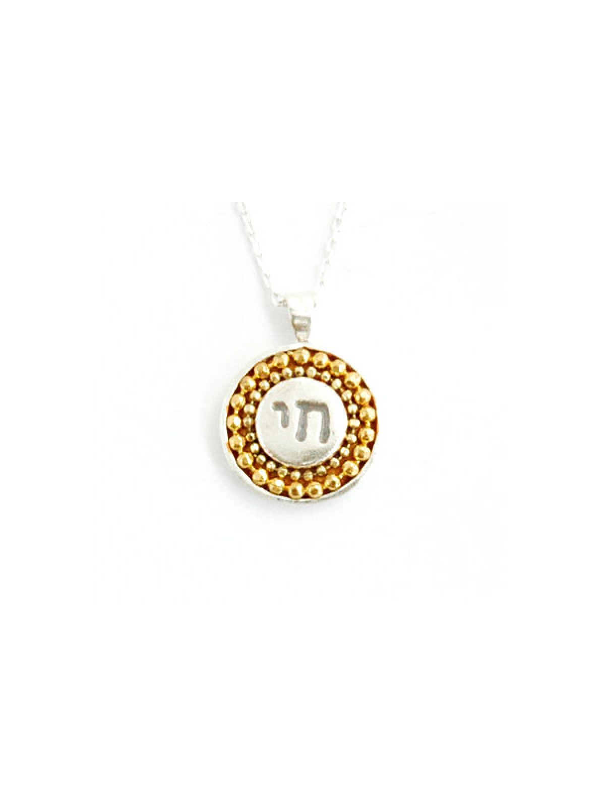 Collier Chai en argent avec perles en métal b... | Colliers et pendentifs Chai