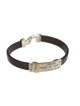 Golan Leather Men Bracelet with Sterling Silver Hebre... | Men Jewelry