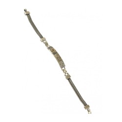 Golan Studio Men Silver Bracelet with Gold Star of Da... | Men Jewelry